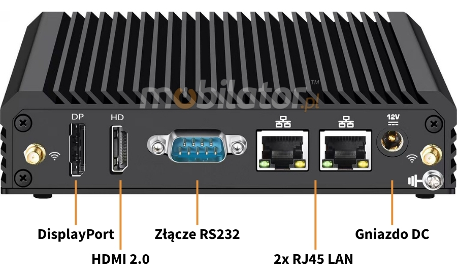 Mobi PAD xBOX MV3-2LAN tył specjalnego mini komputera