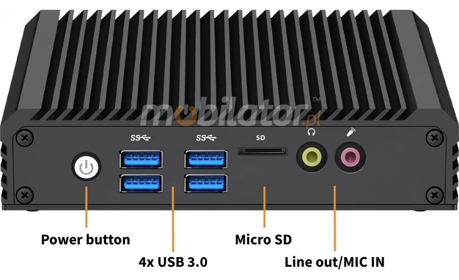 Mobi PAD nBOX MV3-2LAN front of the innovative mini PC