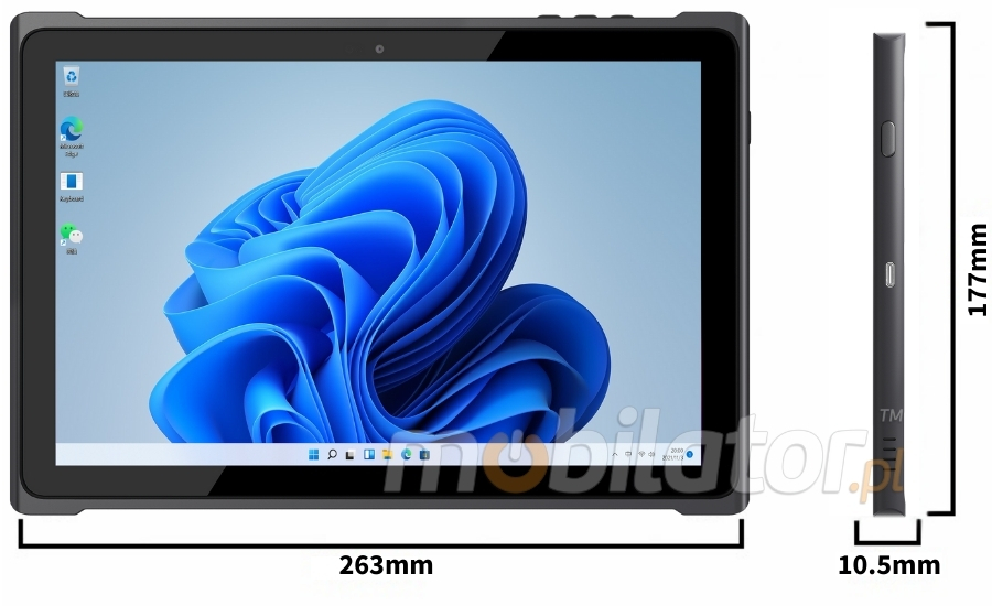 Emdoor Q19 Rugged Tablet Dimensions