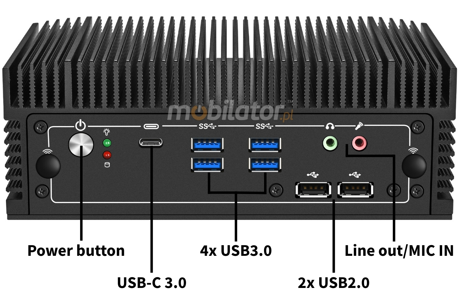 nBOX MK12-V2 złącza z tyłu HDMI/USB/COM/RJ45