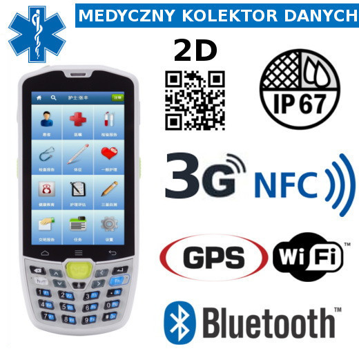 Medyczny Przemysłowy kolektor danych MobiPad MPS8W 4G NFC GPS WiFi Bluetooth 2D CMOS