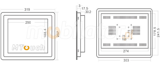 MTouch Operatorski Panel Przemyslowy MobiBOX IP65 1037U 12.1 Komputer panelowy Panel PC  Przemysłowy komputer panelowy Ekran rezystancyjny 5 wire resistive wyświetlacz 12.1 cali mobilator.pl New Portable Devices Windows RS-232 COM VGA HDMI Intel Celeron 