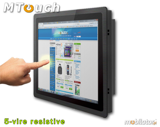 MTouch Operatorski Panel Przemyslowy Fanless MobiBOX IP65 J1900 17 Komputer panelowy Panel PC  Przemysłowy komputer panelowy Ekran rezystancyjny 5 wire resistive wyświetlacz 17 cali mobilator.pl New Portable Devices Windows RS-232 COM VGA HDMI Intel Celeron 
