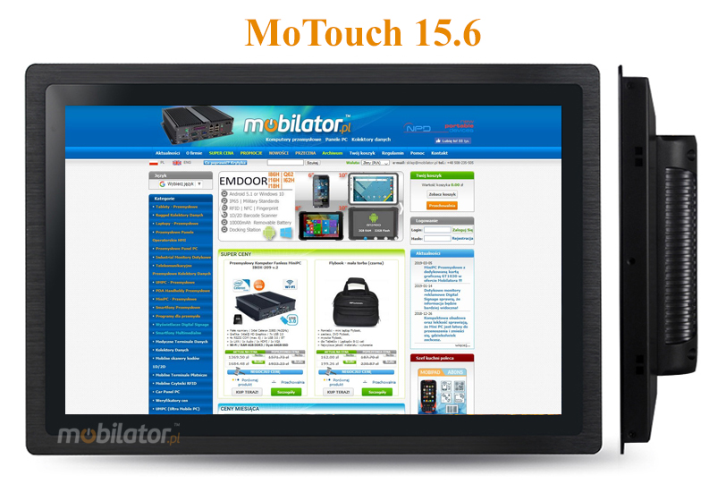 Monitor dotykowy MoTouch 15.6 Monitor dotykowy Ekran pojemnościowy capacitive wyświetlacz 15.6 cala LED mobilator.pl New Portable Devices VGA HDMI