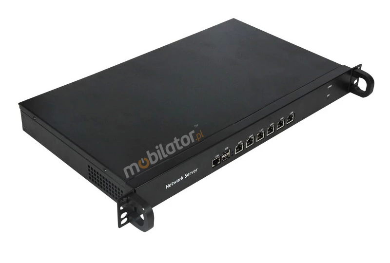 MiniPC yBOX 1U - Komputer przemysłowy fanless 6x LAN do szafy rakowej pasywny vga intel mobilator wzmocniony szybki 6 lan rj45