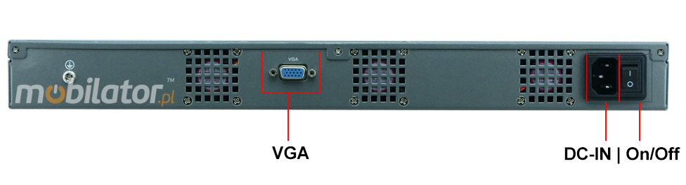 MiniPC yBOX 1U - Komputer przemysłowy fanless 6x LAN do szafy rakowej pasywny vga intel mobilator wzmocniony szybki 6 lan rj45