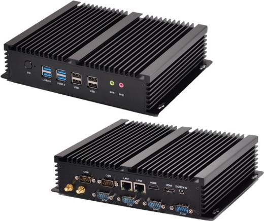 Przemysłowy Industrial Komputer Fanless MiniPC intel core ddr3 RS232 USB 3.0 COM LAN RJ-45 HDMI Mini Computer