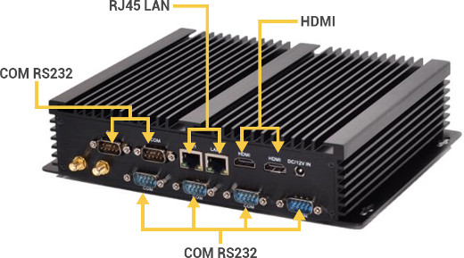 Przemysłowy Industrial Komputer Fanless MiniPC intel core ddr3 RS232 USB 3.0 COM LAN RJ-45 HDMI Mini Computer
