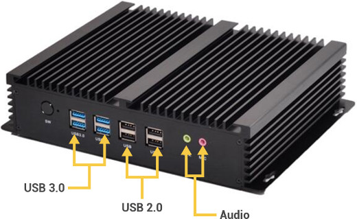 Przemysłowy Industrial Komputer Fanless MiniPC intel core ddr3 RS232 USB 3.0 COM LAN RJ-45 HDMI Mini Computer