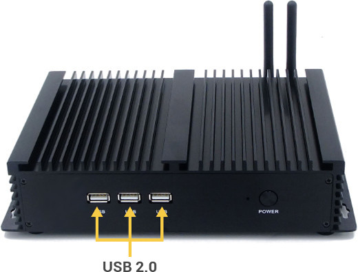 Przemysłowy Industrial Komputer Fanless MiniPC RS232 USB 3.0 COM LAN RJ-45 HDMI VGA Mini Computer