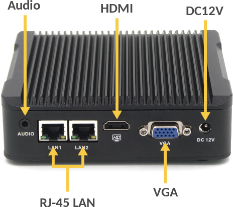 Industrial Computer Fanless MiniPC RS232 USB 3.0 COM LAN RJ-45 HDMI VGA Mini computer