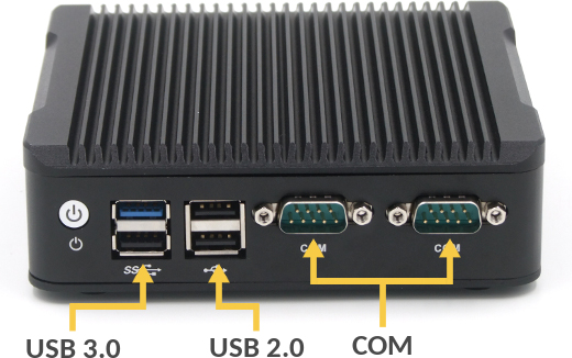 Industrial Computer Fanless MiniPC RS232 USB 3.0 COM LAN RJ-45 HDMI VGA Mini computer