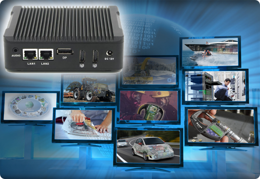 Industrial Computer Fanless MiniPC RS232 USB 3.0 COM LAN RJ-45 HDMI VGA Mini computer