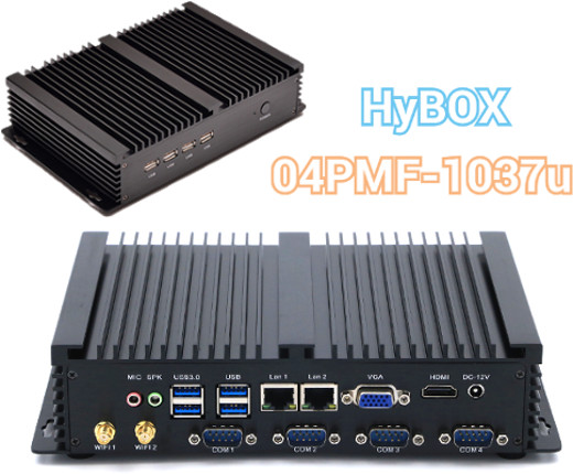 Przemysłowy Komputer Fanless MiniPC RS232 USB 3.0 COM LAN RJ-45 HDMI VGA Mini Komputer