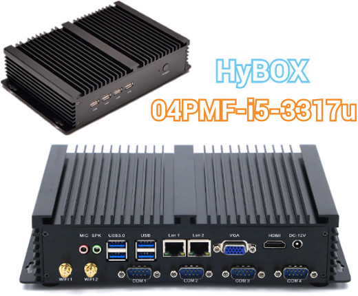 Przemysłowy Komputer Fanless MiniPC RS232 USB 3.0 COM LAN RJ-45 HDMI VGA Mini Komputer