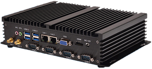 Przemysłowy Komputer Fanless MiniPC RS232 USB 3.0 COM LAN RJ-45 HDMI VGA Mini Komputer