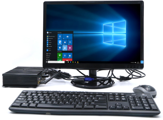 Przemysłowy Industrial Komputer Fanless MiniPC RS232 USB 3.0 COM LAN RJ-45 HDMI VGA Mini Computer