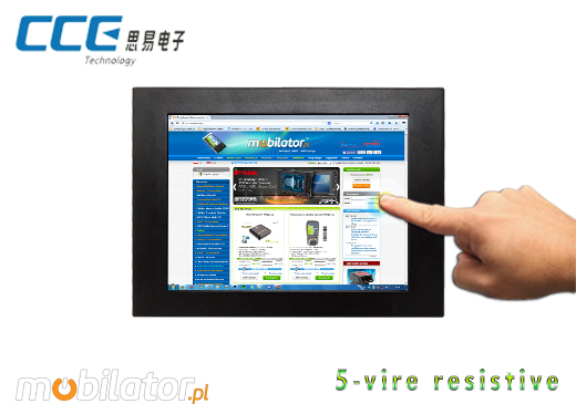Industial Touch Monitor CCETM10-IP65 Przemysłowy Monitor Panelowy  Norma odporności IP65 Monitor dotykowy Ekran rezystancyjny 5 wire resistive wyświetlacz 10 cali LED mobilator.pl New Portable Devices VGA USB