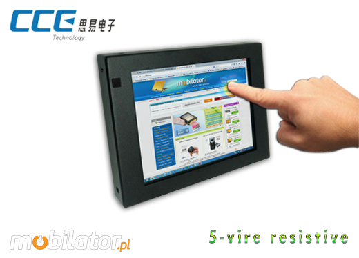 Industial Touch Monitor CCETM8-IP65 Przemysłowy Monitor Panelowy  Norma odporności IP65 Monitor dotykowy Ekran rezystancyjny 5 wire resistive wyświetlacz 8 cali LED mobilator.pl New Portable Devices VGA USB