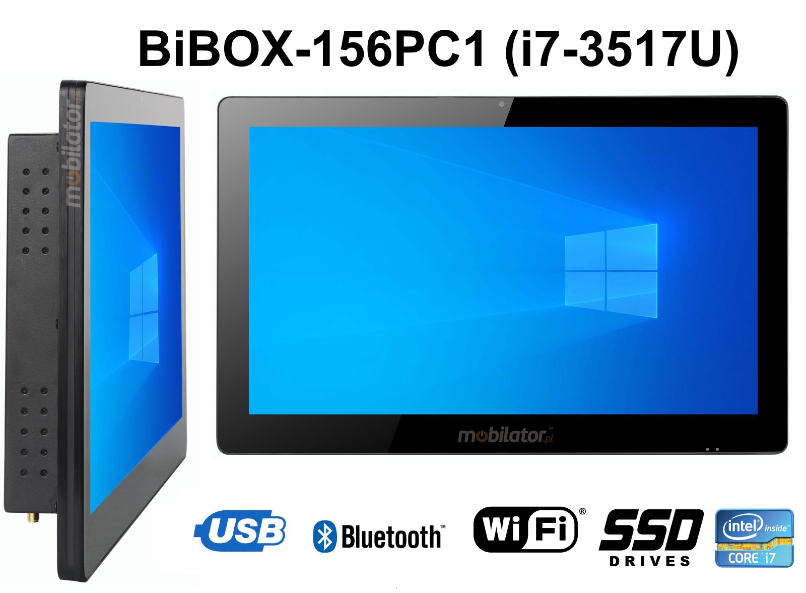 BiBOX-156PC1- Industrial panel computer with Wifi and IP65 resistance standard for screen (1xLAN, 6xUSB)