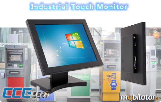 CCETouch Industial Touch Monitor CCETM15-5WR Przemysłowy Monitor Panelowy Norma odporności IP54 Monitor dotykowy Ekran rezystancyjny 5 wire resistive wyświetlacz 15 cali LED mobilator.pl New Portable Devices VGA DVI HDMI
