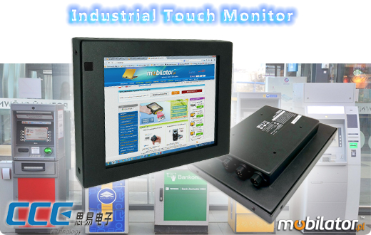 Industial Touch Monitor CCETM8-IP65 Przemysłowy Monitor Panelowy  Norma odporności IP65 Monitor dotykowy Ekran rezystancyjny 5 wire resistive wyświetlacz 8 cali LED mobilator.pl New Portable Devices VGA USB