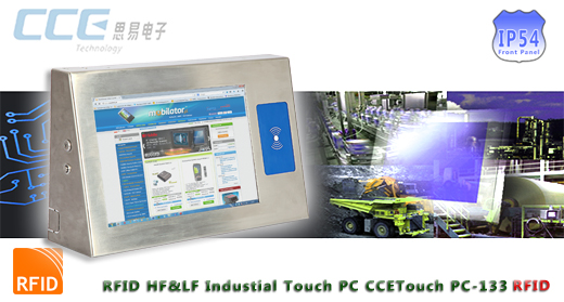 Industial Touch PC CCETouch PC-133-RFID Komputer panelowy Panel PC RFID HF&LF Przemysłowy Panel PC CCETouch PC-133 RFID Norma odporności IP54 Przemysłowy komputer panelowy Ekran rezystancyjny 5 wire resistive wyświetlacz 13 cali mobilator.pl New Portable Devices Windows RS-232 COM RFID LF HF