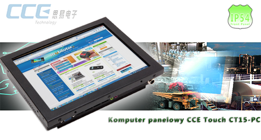 Industial Touch PC CCETouch CT15-PC Komputer panelowy Panel PC Norma odporności IP54 Przemysłowy komputer panelowy Ekran rezystancyjny 5 wire resistive wyświetlacz 15 cali mobilator.pl New Portable Devices Windows RS-232 COM 