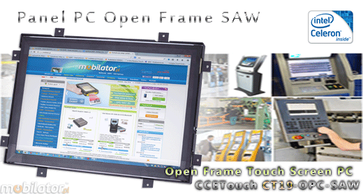 Komputer panelowy (Open Frame) CCETouch CT19-OPC SAW Komputer panelowy Panel PC Open Frame Przemysłowy komputer panelowy Ekran rezystancyjny SAW wyświetlacz 19 cali mobilator.pl New Portable Devices Windows Intel Celeron Open Frame Touch Screen PC CCETouch CT19-OPC-SAW do zabudowy kiosk internetowy bankomat