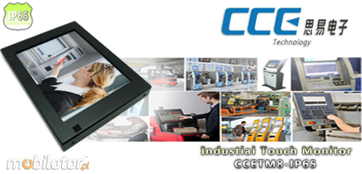 Industial Touch Monitor CCETM8-IP65 Przemysłowy Monitor Panelowy  Norma odporności IP65 Monitor dotykowy Ekran rezystancyjny 5 wire resistive wyświetlacz 8 cali LED mobilator.pl New Portable Devices VGA USB