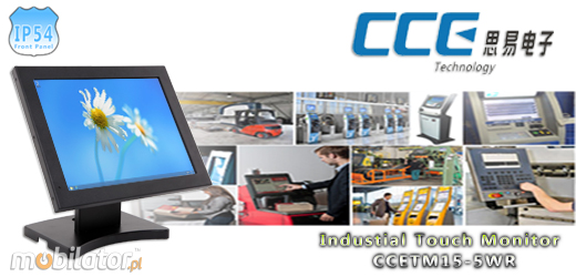 CCETouch Industial Touch Monitor CCETM15-5WR Przemysłowy Monitor Panelowy  Norma odporności IP54 Monitor dotykowy Ekran rezystancyjny 5 wire resistive wyświetlacz 15 cali LED mobilator.pl New Portable Devices VGA DVI HDMI