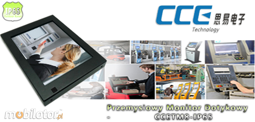Industial Touch Monitor CCETM8-IP65 Przemysłowy Monitor Panelowy  Norma odporności IP65 Monitor dotykowy Ekran rezystancyjny 5 wire resistive wyświetlacz 8 cali LED mobilator.pl New Portable Devices VGA USB