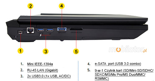 clevo p177sm s/pdif jack kensington lock cd dvd bluray