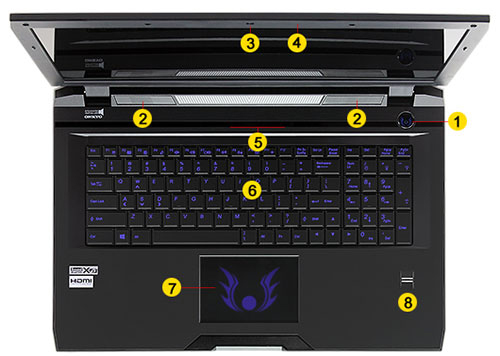 clevo p375sm onkyo fingerprint led speakers