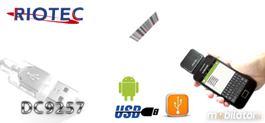 Mini czytnik Barcode 2D RIOTEC DC-9257 MicroUSB  Skaner 1D 2D  Poręczny Kompatybilny Android mobilator.pl New Portable Devices Mobilne Skanery kodów kreskowych MINI OTG  