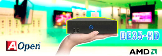 MiniPC Industrial AOpen DE35-HD AMD Dual Core T56N 2x1.6GHz 8GB DDR3 128GB SSD SATA 3 mSATA