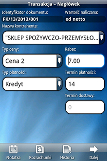 zamowienia faktura paragon aplikacja android esale
