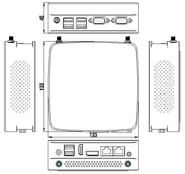 iBOX-N6F - Industrial warehouse computer with two RJ45 LAN cards