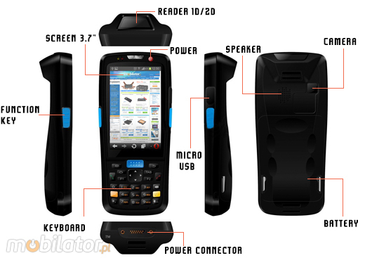 Kolektor przemysłowy SMARTPEAK C500SP-1D Android RUGGED DATA COLLECTOR C500SP3g wcdma gsm 1d  barcode scanner  czytnik kodow kreskowych 1d 2d