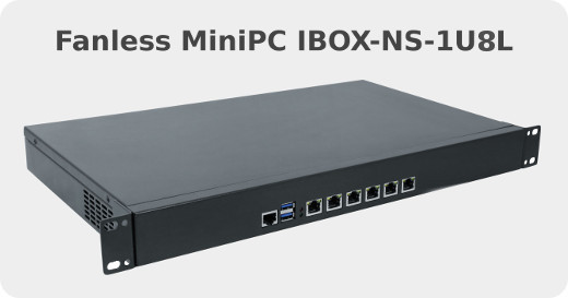 Przemysłowy Komputer Fanless MiniPC IBOX-NS-1U8L