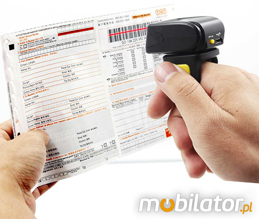 MobiScan FingerRing FS1D-Alar - mini skaner kodów kreskowych 1D Laser- Pierścionkowy - Bluetooth Skaner 1D Bezprzewodowy Bluetooth 3.0 Poręczny pieścień MobiSCAN  Kompatybilny Windows Android IOS mobilator.pl New Portable Devices Mobilne Skanery kodów kreskowych MINI