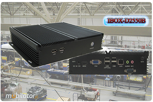 Przemysłowy Fanless MiniPC IBOX-D2550B
