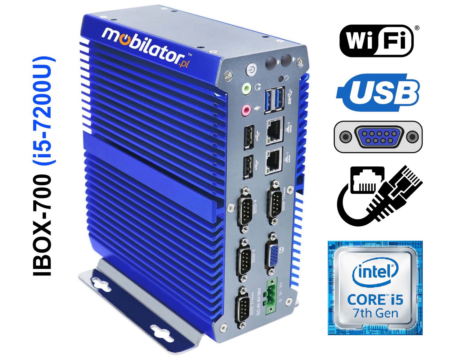 IBOX-700 (7200U) - Fanless mini computer (4x COM RS232)