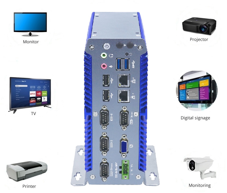 IBOX-700 (7200U) - Fanless mini computer (4x COM RS232)