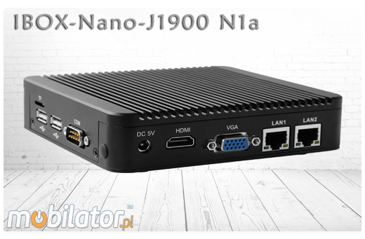 Komputer Przemysłowy Fanless MiniPC IBOX-Nano-J1900 N1a