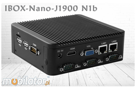 Komputer Przemysłowy Fanless MiniPC IBOX-Nano-J1900 N1b