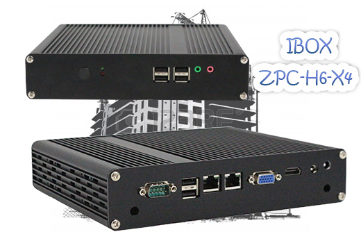Przemysłowy Fanless MiniPC IBOX-ZPC-H6-X4