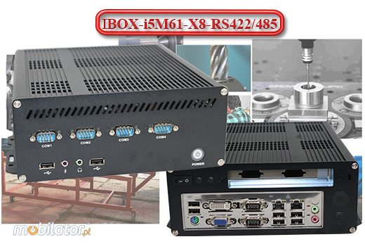 Przemysłowy Fanless MiniPC IBOX-i5M61-X8-RS422/485