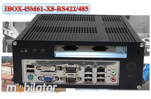Przemysłowy Fanless MiniPC IBOX-i5M61-X8-RS422/485