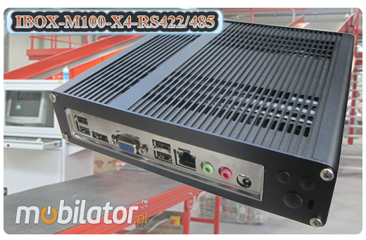 Przemysłowy Fanless MiniPC IBOX-M100-X4-RS422/485